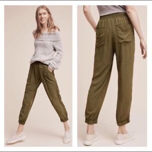 Anthropologie Saturday Sunday Distressed Army Green Pull On Jogger Pants Sz S